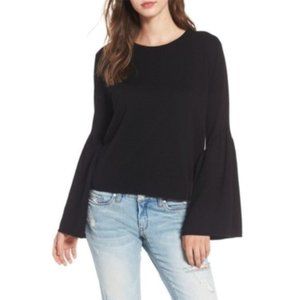 Anthropologie Leith Black Bell Sleeve Sweater